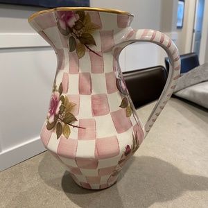 Mackenzie Childs Pink Rose Petal Pitcher